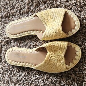 Jeffrey Campbell Raffia Slides, Size 9.5